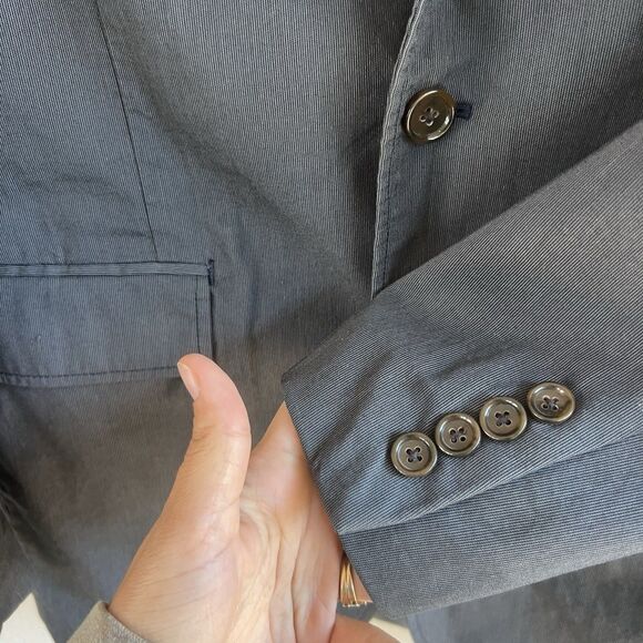 J Crew Unstructured Blazer Gray Blazer 100% Cotton Men’s Small Business Career - Picture 7 of 8